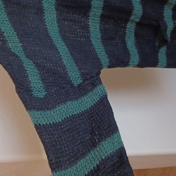 DOLLSKILL WIDOW L/XL CURSE BREAKER KNIT CARDIGAN BLACK WITH GREEN STRIPS SWEATER - Picture 3 of 12